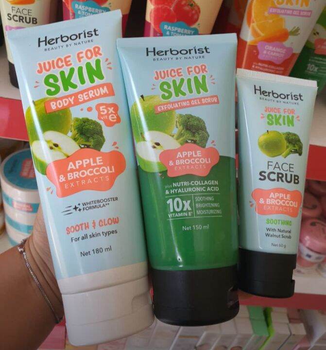 Herborist body serum , Exfloating gel scrub dan face scrub Lazada