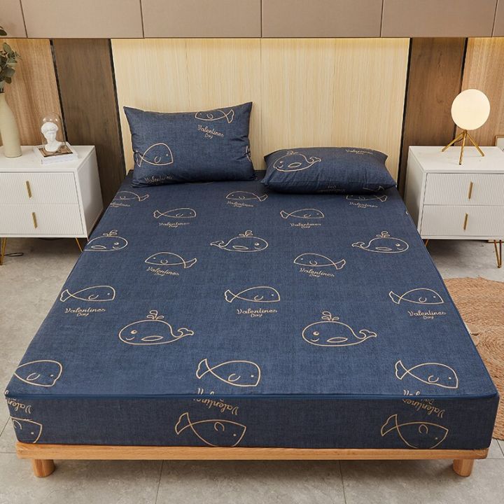 1ผ้าปูที่นอนกันน้ำ6ด้านผ้าคลุมที่นอนพร้อมซิปถอดผ้าคลุมเตียงที่นอนป้องกันแบบระบายอากาศได้