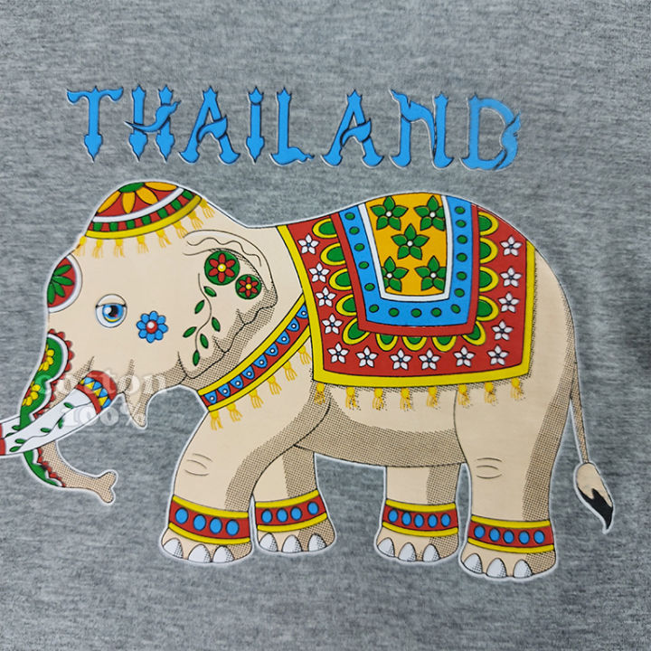 เสื้อยืดเด็กผ้าcottonๅ100-เสื้อยืดสกรีนลายช้างไทยแลนท์