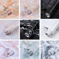 【cw】 20Colors Adhesive Marble Wallpaper And Stick Cabinets Desktop Stickers Film