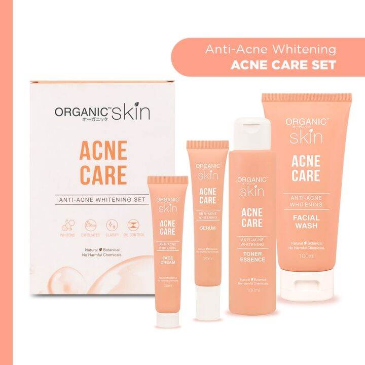 Organic Skin Japan Acne Acne AntiAcne Whitening Set Anti Acne 4 in 1
