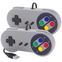 2ชิ้นเกมแพด USB เกมจอยสติ๊ก SNES จอยควบคุมเกมเกมย้อนยุคเหมาะสำหรับ PC NESPi RetroPie เกมควบคุม