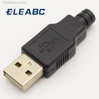 ■■♗ IMC hot New 10pcs Type A Male USB 4 Pin Plug Socket Connector With Black Plastic Cover