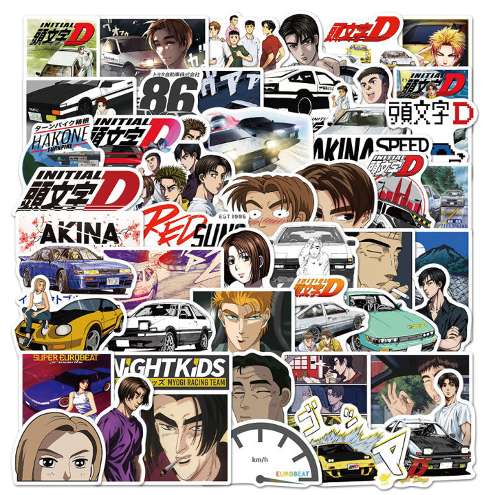 สติกเกอร์ลายอนิเมะ-initial-d-ติดกระเป๋าเดินทาง-โน๊ตบุ๊ค-อื่นๆ-คละลาย-004