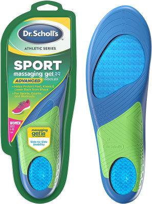 Dr. Scholls Athletic series, Advanced Sport Massaging Gel Insoles for Womens sizes 6-10, Multi-color 1 Pair (Womens 6-10) Insoles