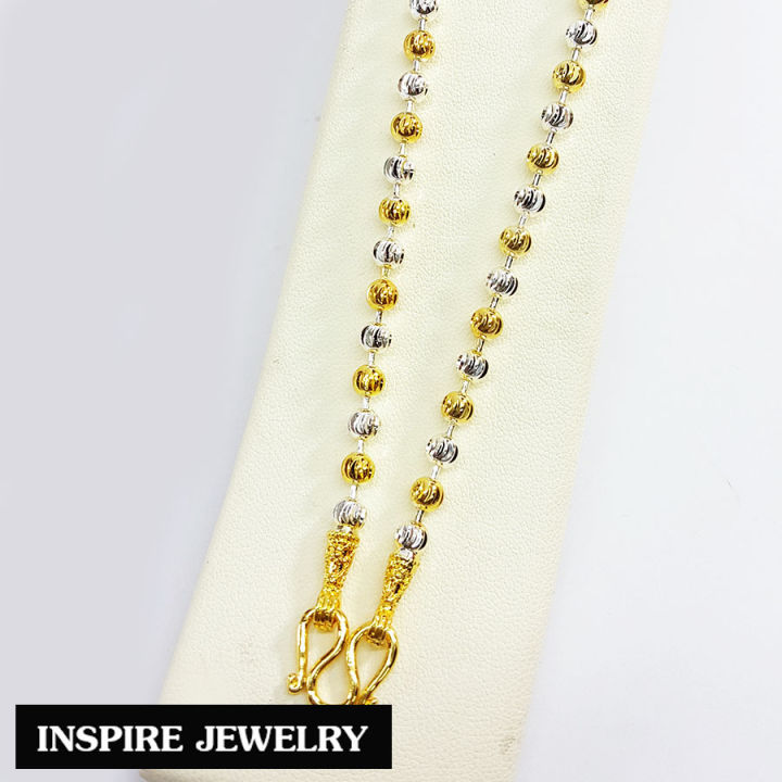 inspire-jewelry-สร้อยคอเม็ดอิตาลี-2-กษัตริย์-ตัดเหลี่ยม-24-นิ้ว-ขนาดเม็ด-5-มิล-สวยหรู-คงทน-งานคุณภาพ