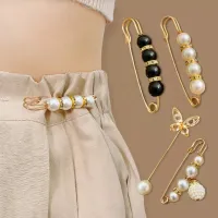 1-2pcs High Quality Korean Style Pearl Brooch Double Pin Mutiara Kerongsang Pin Tudung Kerongsang