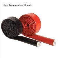 1M Diameter 4 -130mm Black Red High Temperature Resistant Fire Retardant Casing Pipe Silicone Fiberglass Tube Thicken Insulation