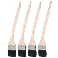 uxcell Bent Radiator Paint Brush 17" Length 2.5" Width Bristle with Long Wood Handle for Wall Treatment Black 4 Pcs Paint Tools Accessories