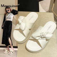 Marquise1997 ร้องเท้าผูหญิง รองเท้าแตะลิ่ม รองเท้าแตะเสริมส้นผู้หญิง รองเท้ารัดส้น เบาเป็นพิเศษ ทันสมัย เหมาะ สม ทิพย์ FYT09 39Z230927