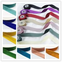 38mm Colour Single Face  Line Polyester  Velvet Ribbon for Bowknot Christmas Ribbon Party Decorations Gift Wrapping  Bags