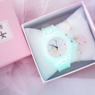 Đồng hồ thời trang nữ Candycat led phát sáng dây silicon QA895 thumbnail