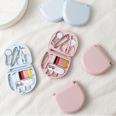 Portable Travel Home Small Sewing Box Mini Kits Storage Box Beginners DIY Thread Needle Threader Scissors Kit Boxes