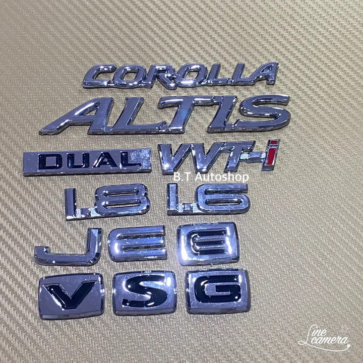 ad-โลโก้-corolla-altis-dual-vvti-1-8-1-6-j-e-e-v-g-s-ติด-toyota-ราคาต่อชิ้น