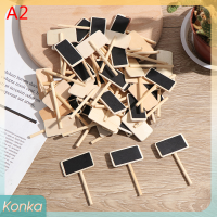 ✨ Konka 50มินิกระดานดำไม้ข้อความ SLATE สี่เหลี่ยมผืนผ้าคลิปแผงการ์ดบันทึกป้าย