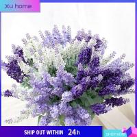 XU HOME การตกแต่งสวน ทน uv บ้านในบ้าน ในร่ม ลาเวนเดอร์ลาเวนเดอร์ ดอกไม้ประดิษฐ์ประดิษฐ์ พลาสติกทำจากพลาสติก ต้นไม้ปลอมปลอม