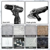 12Pc Black Dry Diamond Drill Bits Set for Ceramic Marble Tile Stone Glass Hard Materials 5/6/8/10/12mm