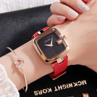 GUOU8190 Luxury nd Womens Watch Lady Quartz Watches Watch Rose Gold Leather Strap Square Simple Clock Hours 8190