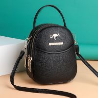 ✺✴ Three layer leather texture soft shoulder bag female 2022 new joker inclined compact package