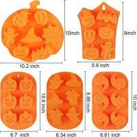 5ชิ้นชุดแม่พิมพ์ซิลิโคนอบขนมฟักทองฮาโลวีนสยองช็อคโกแลตเยลลี่ฟัดจ์เค้กแม่พิมพ์อบขนมของขวัญปาร์ตี้แม่พิมพ์สบู่ H