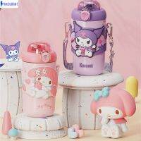 สีสันใหม่ Sanrio ถ้วยฉนวนการ์ตูนน่ารักเด็กถ้วยฟาง Melody สแตนเลสชายและหญิงถ้วยน้ำนักเรียน KDURANT