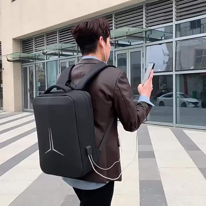 Beg Komputer Riba Lelaki Beg Perniagaan Kalis Air AntiKecurian 15.6