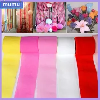 MUMU 1 Roll DIY สายรุ้ง อุปกรณ์ปาร์ตี้ Garland การถ่ายภาพฉากหลัง Crepe Paper Streamers กระดาษ DIY ตกแต่งงานแต่งงาน