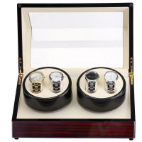 TPA กล่องนาฬิกา ตู้เก็บนาฬิกา ออโตเมติก    Automatic Watch Winder กล่องนาฬิกาหมุน 4+0 ออโตเมติก 4 เรือน สีน้ำตาลลายไม้/สีครีม(Brown/Cream)