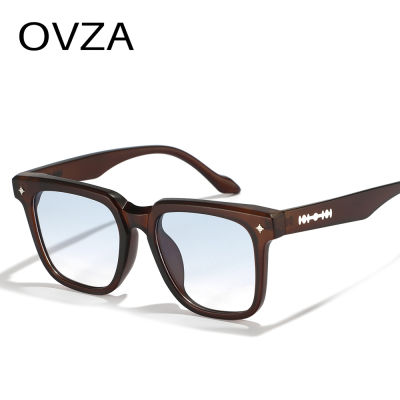 OVZA แว่นตา UV400แฟชั่นสำหรับผู้ชาย,แว่นตากันแดดทรงเหลี่ยมใหญ่ป้องกันรังสียูวี2023 S2094