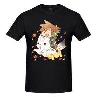 LIDU Chibi Sora &amp; Okami Of KH T-Shirt Funny Tees O Neck 100% Cotton Kingdom Hearts Clothes Humor T-shirt