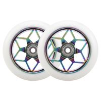 2 Pcs Scooter Accessories 110mm Scooter Wheels Colorful Pu Wheels Thick Stunt Car Wheels with Bearings