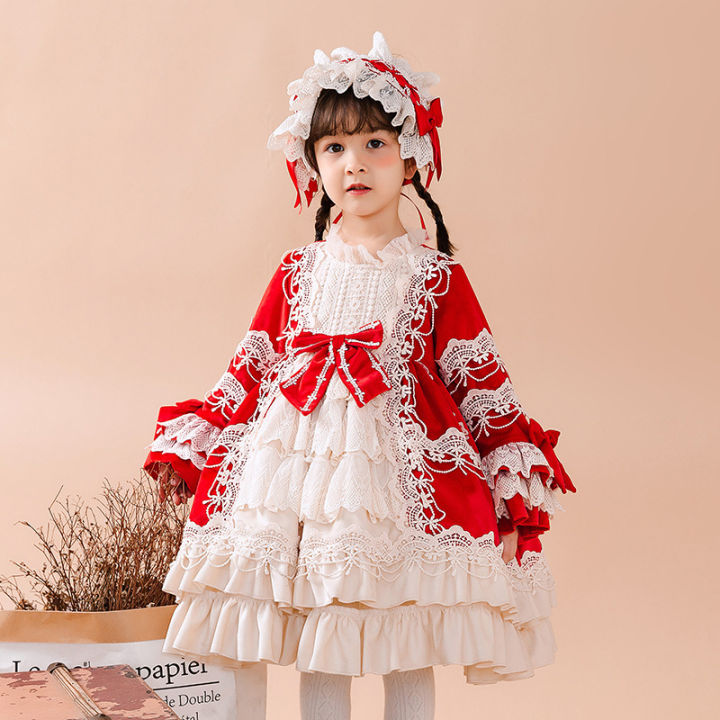 ดีไซน์ดั้งเดิม2021ใหม่ตุ๊กตาสาวโลลิต้าสีแดงใหม่ชุดเจ้าหญิงที่งดงาม