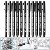 Black Fine Tip Sketch Pen Drawing Line Comic Anime Art Waterproof Painting Markers Pen Students School Stationery Supplies