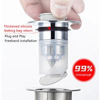 1Pc Hair Catcher Deodorant Triple Blockade Pop Up Sink Stopper Universal Stainless Steel Pop Up Bounce Core Filter