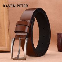 Leather For Men High Quality Buckle Jeans Cowskin Casual Belts Business Cowboy Brown Waistband Male Fashion Designer