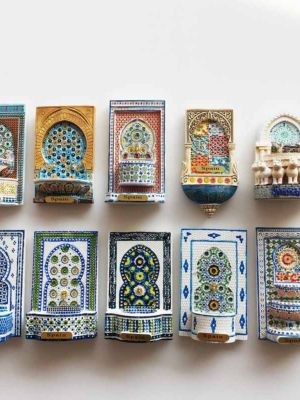 Magnet Refrigerator Stickers Spain Granada Alhambra Palace Painted Decorative Crafts 1 Set Free Shipping 【Refrigerator sticker】✁ↂ