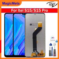 MagicMeta หน้าจอดั้งเดิมสำหรับ Itel S15/S15 Pro ชิ้นส่วนจอสัมผัสแอลซีดีของเครื่องแปลงดิจิทัลอะไหล่จอแอลซีดีพร้อมกรอบกลางสำหรับ Itel S15 S15 Pro