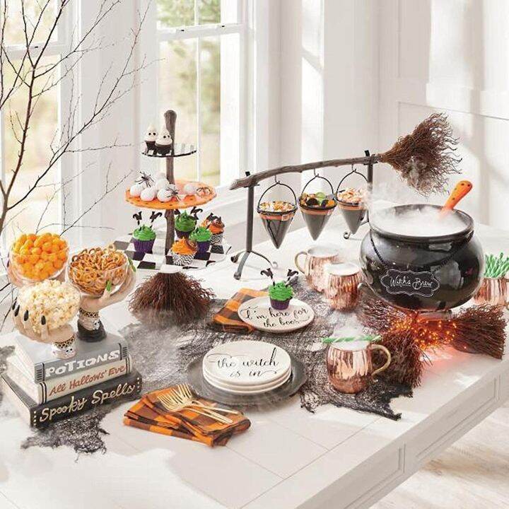 2021-halloween-snack-bowl-stand-with-removable-basket-organizer-halloween-party-pumpkin-fruit-holder-with-witch-broom-4