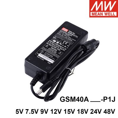 หมายถึง GSM40A ที่ดี P1J 40W AC TO DC 5V 7.5V 9V 12V 15V 18V 24V 48V สวิตช์จ่ายไฟสลับสีเขียวที่เชื่อถือได้อะแดปเตอร์สีเขียว