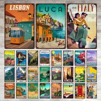 Lupeishop Vintage Metal Travel Cities Plaque - Retro Poster Art Painting For Home, Bar, Pub,Or Club - Italy, Luca, Japan, Thailand Landscape