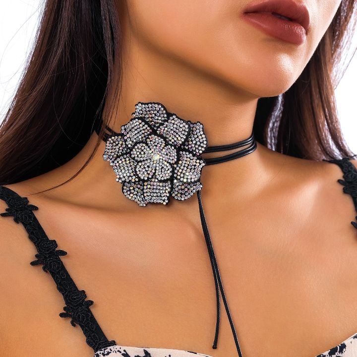 ingesight-z-luxury-full-rhinestone-big-rose-flower-choker-necklace-women-black-leather-wax-rope-clavicle-chain-adjustable-neck