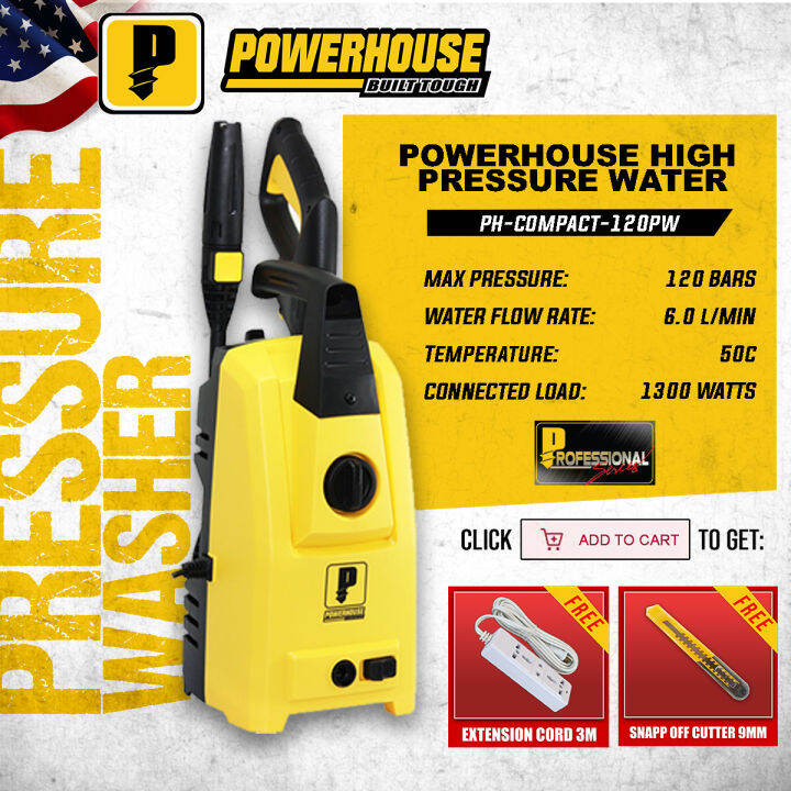 Powerhouse Pressure Washer Compact Series 1 300w 120bar Ph Compact 120pw Phpt Lazada Ph