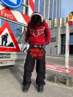 Y2K Retro Street Trend Cargo Pant 2023 New Fashion Minus Two Black Pants Harajuku Hip Hop Print Loose Overalls Joggers Men