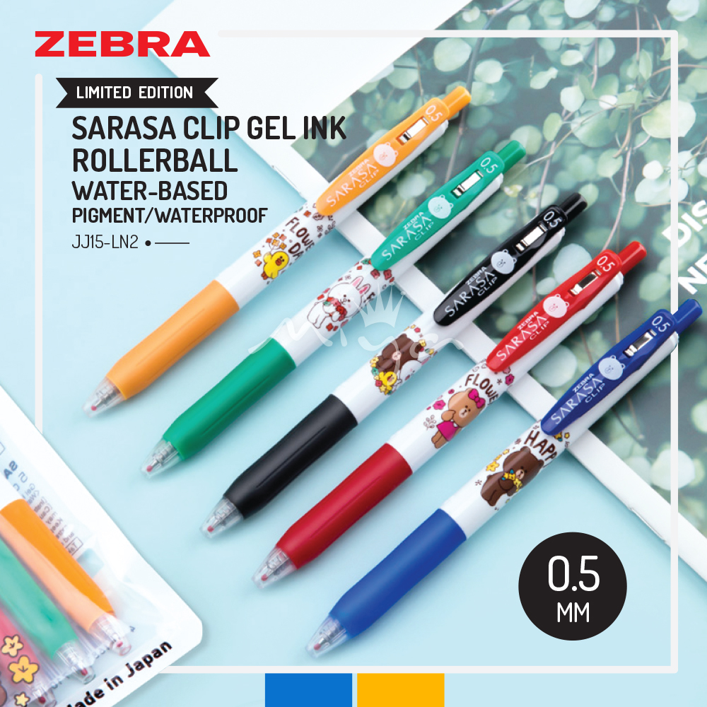 5 COLOR ZEBRA sarasa "LONDON STREET" JJ15 colored easy clip gel pens 5 PIECE 