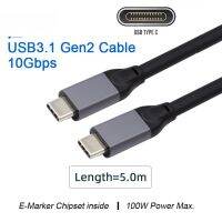 (ร้อน) CY 10Gbps USB 3.1 Type C Gen2ชายกับชายข้อมูล100วัตต์สายเคเบิ้ลที่มี E-Marker สำหรับแล็ปท็อป