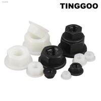 ✧✔ 10/50pcs M3 M4 M5 M6 M8 M10 M12 Black White Flat Bottom PA66 Plastic Nylon Insulation Hexagonal Hex Head Flange Nut DIN6923