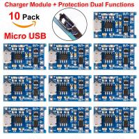 10pcs 5V Micro USB 1A 18650 TP4056 Lithium Battery Charging Board With Protection Charger Module