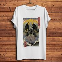 Japna Vintage Ukiyoe Evil Cthulhu Funny Anime Tshirt Men White Short T Shirt Ukiyo