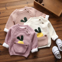 IENENS Baby Boys Girls Warm Sweaters Clothes Toddler Infant Sweater Coats Children Cartoon Thicken Tops Wool Pullovers Clothing