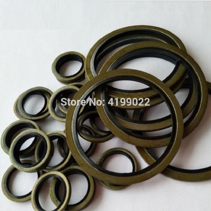 10 Pcs 20 Pcs M5 M6 M8 M10 M12 M14 M16 untuk M30 Hidrolik Tekanan Tinggi Pipa Seal Pad Karet logam Shim Seal Gasket NBR Logam Mesin Cuci